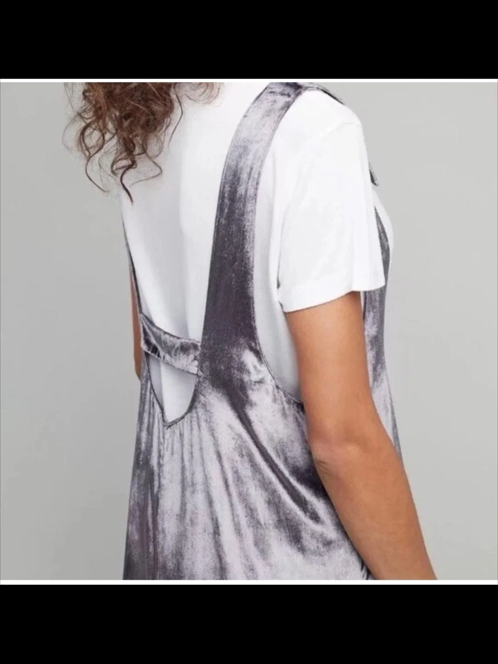 Anthropologie Maeve Silver Crushed Velvet Cropped Jumpsuit Overalls